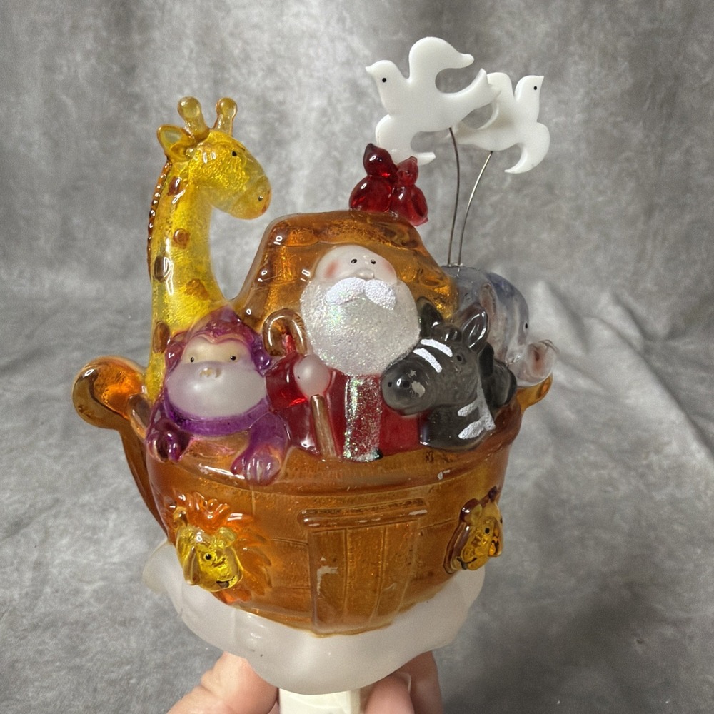 Vintage Noah's Ark Acrylic Night Light Christmas Santa Gifts Night Light Nursery